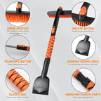 [Upgrade] 45" Extendable Snow Brush for Car Windshield, Military-Grade Sturdy Large Ice Scraper, 360° Pivoting Brush Head with Silicone Grip for Truck, SUV, Auto