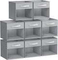 DIMJ Storage Cubes, Cube Storage Bin, 8 Pack Foldable Storage Cubes with Window, Closet Storage Bins with Handle, 12.2x 12.2 