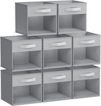 DIMJ Storage Cubes, Cube Storage Bin, 8 Pack Foldable Storage Cubes with Window, Closet Storage Bins with Handle, 12.2x 12.2 