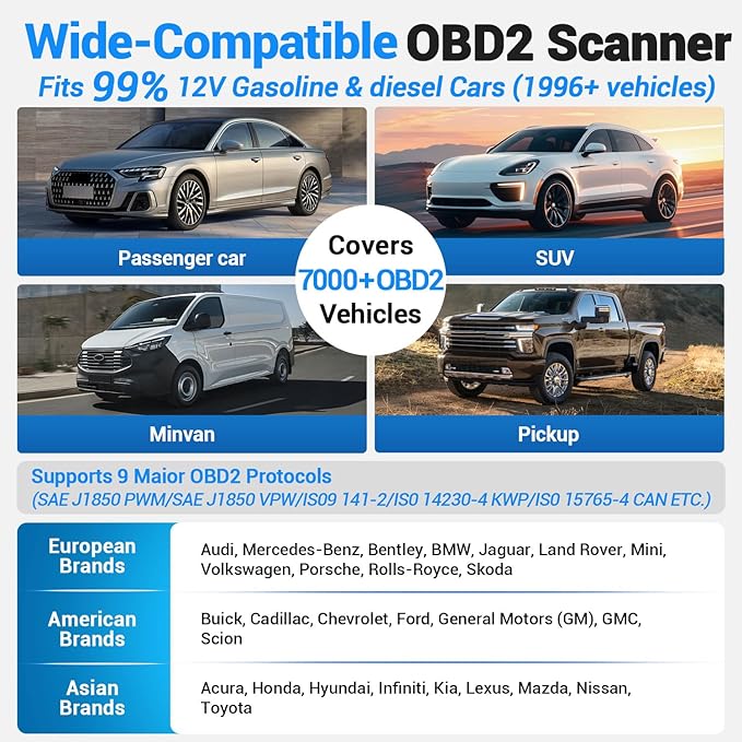 AVAPOW AV-D600 4 Systems OBD2 Scanner Engine/Transmission/SRS/ABS Diagnostic Tool, Oil Reset/EPB Reset/Battery Match, Car Code