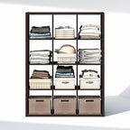 Furinno Cubic Closet Organizers and Storage, 12-Cube Closet Organizer, Open Shelf Closet Storage, Extra Thick Frame for Wardr