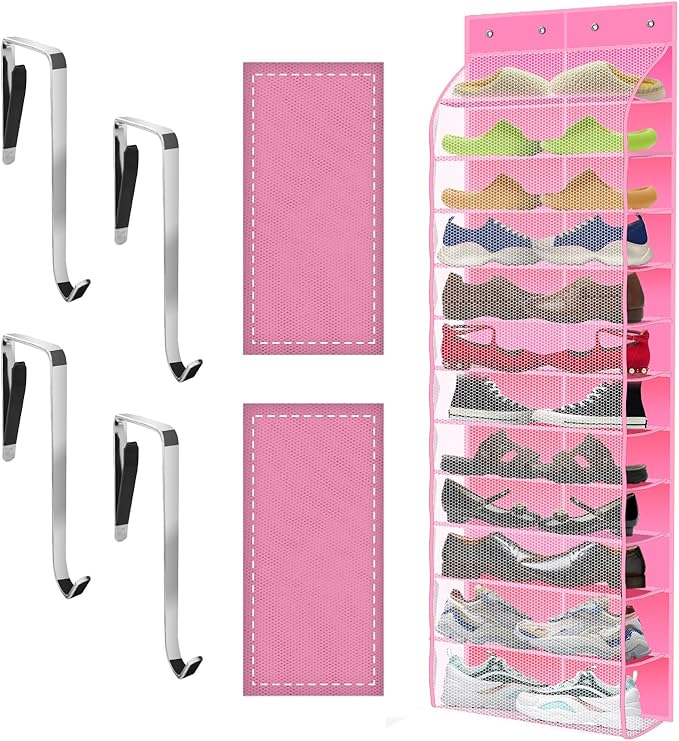 Kotkn Over The Door Shoe Organizer with 12 Large Breathable Pockets - Durable Hanging Storage for the Entire Family's Shoes (