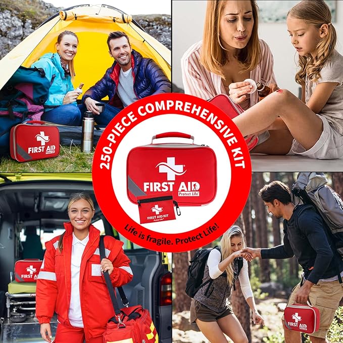 Protect Life Survival First Aid Kit for Home/Business, Camping Survival Kits | Mini Travel First Aid Kit | Camping Equipment 
