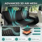 FH Group Automotive Rear Car Seat Covers for SUV, Trucks, Sedan and More - Universal Fit Front High Back & Rear Solid Bench D