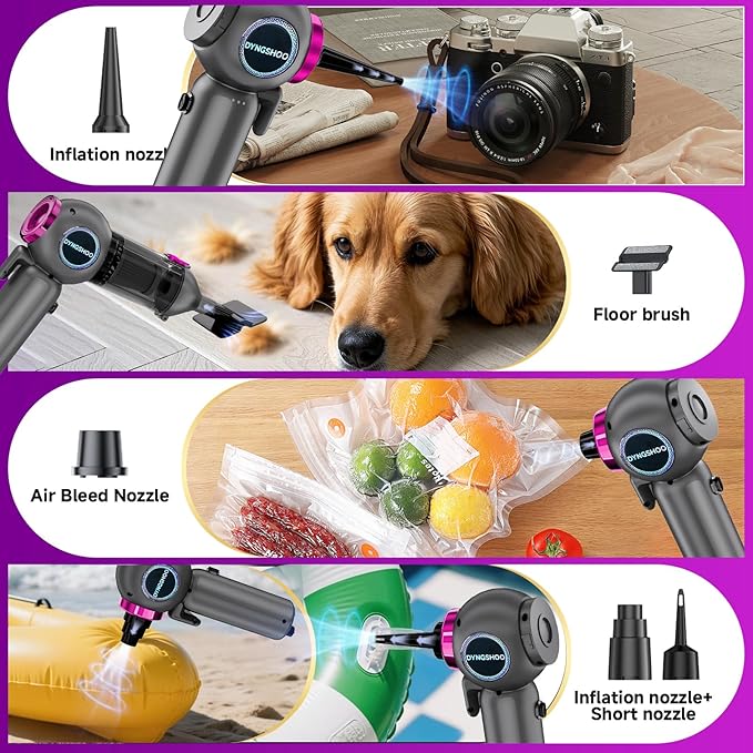 Handheld Car Vacuum Portable Cordless（Equipped with a one-Touch Window Breaker and Seatbelt Cutter ） Car Vacuum Cleaner with 