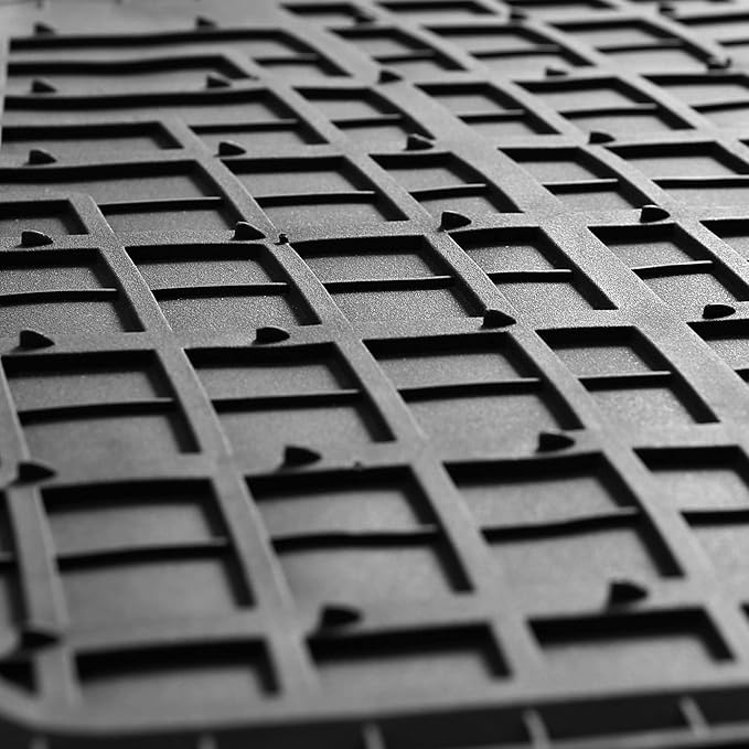 FH Group Premium Liners Tall Channel Trimmable All Weather Rubber Full Set Car Floor Mats (Blue) w. Trimmable All-Season Cargo Liner (Black) - Universal Fit for Cars Trucks and SUVs