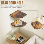 Fun Memories Corner Shelf Wall Mount, Floating Corner Shelves, Set of 2 Corner Wall Shelf Organizer, Rustic Wood Wall Storage
