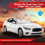 ARISMOTOR Windshield Sun Shade for Infiniti Q50 2014-2024, Custom Fit Foldable Front Window Sunshade Sun Visor Protector, Block UV Rays Keep Your Car Cooler