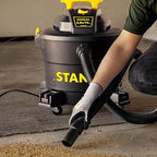 STANLEY Wet/Dry Vacuum SL18191P, 10 Gallon 4 Horsepower 16 FT Clean Range Shop, Ideal for Home/Garage/Laundry Rooms with Atta