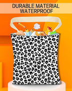 Car Trash Can, Durable Hanging Car Trash Garbage Bag, Cute Automotive Garbage Cans Organizer, Black White Leopard