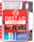 Professional First Aid Kit - 310 Piece HardCase Medical Kit for Home, Car, Camping, Travel, Hiking, Truck, Office, Sports, Ve