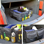 51L Large Capacity Trunk Organizer for Car,Oxford Cloth SUV Trunk Organizer with 2 Pocket and 4 Net Storages Tools Toys