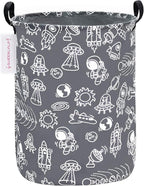 QUEENLALA Large Storage Basket,Laundry Hamper/Bathroom/Home Decor/Collapsible Round Storage Bin,Boys and Girls Hamper/Boxes/C