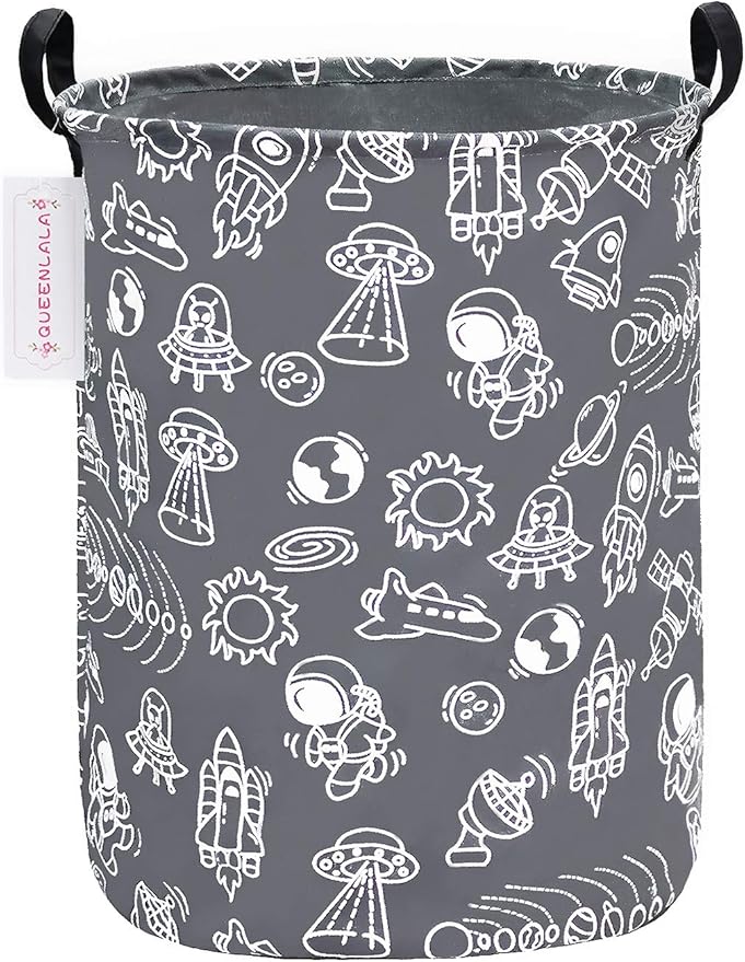 QUEENLALA Large Storage Basket,Laundry Hamper/Bathroom/Home Decor/Collapsible Round Storage Bin,Boys and Girls Hamper/Boxes/C
