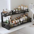 1 Pack 20.47IN Depth Under Sink Storage Organizer, Large 2-Tier Elegant Mesh Pull Out Shelf for Kitchen and Bathroom Cabinet 