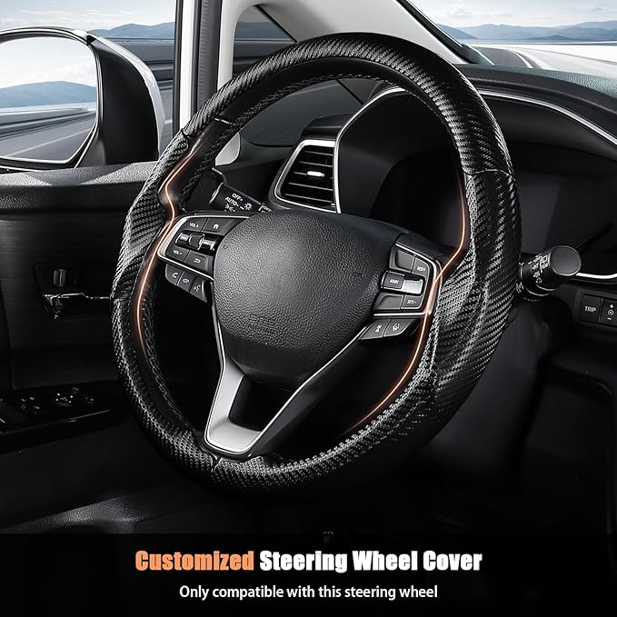 Aimato Customized Steering Wheel Cover for Honda Accord 2018-2022/Insight 2019-2022, Thin,Anti-Slip,Scratch-Resistant Exclusive Car Accessory for Honda, Matte Black