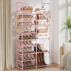 WOWLIVE 9 Tiers Large Shoe Rack White Shoe Rack Organizer for Closet 50-55 Pairs Stackable Heavy Duty Shoe Shelf Shoe Storage