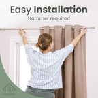 No Adhesive Heavy Duty Curtain Rod Holders with Wide Hook, 5X Stronger Than Adhesive Curtain Rod Hooks,Tension Curtain Rod Br