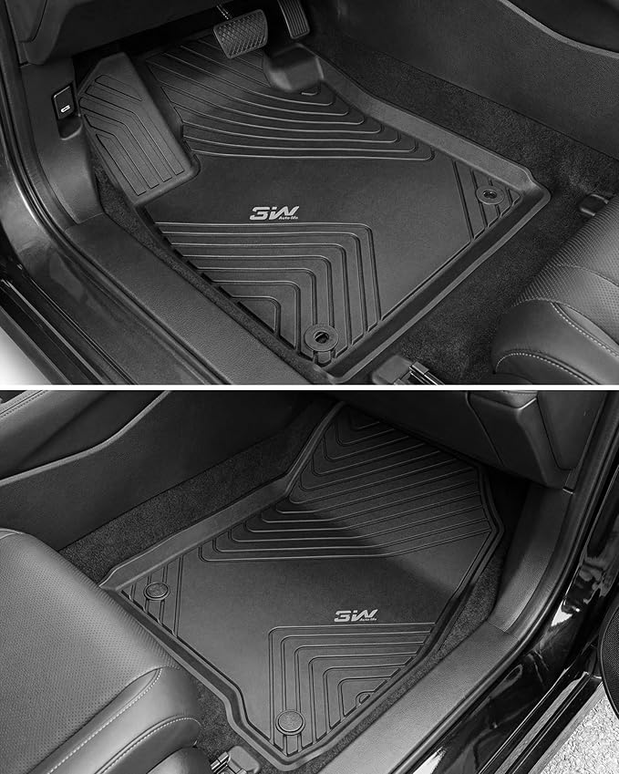 3W Floor Mats Fit for Honda Accord 2023 2024 2025 2026(Include Hybrid Model) All Weather Heavy Duty Custom Fit TPE Car Floor Liners for Accord Front & Rear Rows, Black