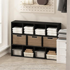 Furinno Reed Closet Organizers and Storage, 11-Cube Closet Organizer, Open Shelf Closet Storage, for Wardrobe, Bedroom, Livin