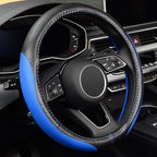 LABBYWAY Microfiber Leather Auto Car Steering Wheel Cover, Universal Fit 15 Inch Anti-Slip Wheel Protector, Blue