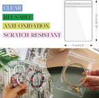Bracelet Holder Travel Jewelry Organizer Case Transparent Jewelry Storage Book for Earring Necklace Ring with Small Clear Zip