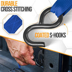 FORTEM Ratchet Straps, Tie Down Strap Set 1650lb Break Strength, 4 Pack 15ft x 1in, 4 Soft Loops, Moving Straps Tie Downs, Cargo Cam Buckles for Trucks, Carry Bag, for Men