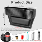 Car Seat Gap Filler Organizer, 2 Pack Multifunctional Auto Console Side Storage Box with Cup Holders 2 Seat Hooks for Drink, Car Organizer Front Seat for Holding Phone, Sunglasses
