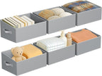 DIMJ Closet Storage Bins 6 Pack - Fabric Storage Baskets for Shelves, Large Clothes Organizers with Handles, Trapezoid Shelf 