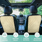 FH Group Faux Leather Auto Seat Back Kick Protectors, Heavy Duty Car Kick Mat for Kids –2-Pack Diamond Stitched Back Seat Pro