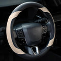West Llama Customized Auto Car Steering Wheel Cover for Chevy Silverado, Tahoe, Equinox, Traverse, Trailblazer, Colorado(Black+Beige - Standard Size)