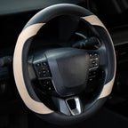 West Llama Customized Auto Car Steering Wheel Cover for Chevy Silverado, Tahoe, Equinox, Traverse, Trailblazer, Colorado(Black+Beige - Standard Size)