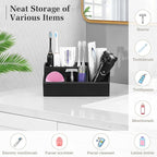 Luxspire Bathroom Counter Organizer, Toothbrush Holder for Bathroom 5 Slot, Large Bathroom Countertop Organizer Storage Marbl
