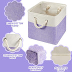 Geiserailie 6 Pcs 11 x 11 Inch Cube Storage Bins Fabric Storage Organizer Bins Foldable Cube Baskets with Sturdy Carry Handle