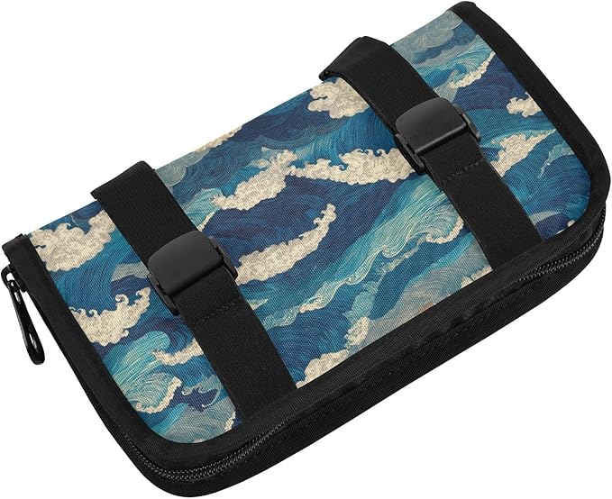 Car Tissue Holder Car Visor Organizer Tissue Box Holder for Car Sun Visor Organizer with Car Vehicle Accessories Essentials Interior for Women Men Blue Waves Foam Ripple