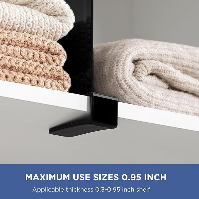 HBlife 6 Black Shelf Dividers, Vertical Purse Organizer for Closet Perfect for Sweater, Shirts, Handbags in Bedroom and Kitch