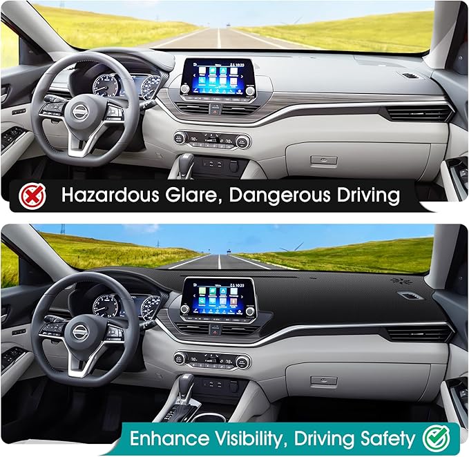 FIILINES Dash Cover for 2019-2026 Nissan Altima, Dashboard Mat Accessories Dash Cover Sunshade Nonslip Mesh Protector No Glar