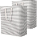Lifewit 2 Pack Laundry Basket 100L Each, Collapsible Clothes Hamper with Reinforced Handles, Freestanding Waterproof Design f