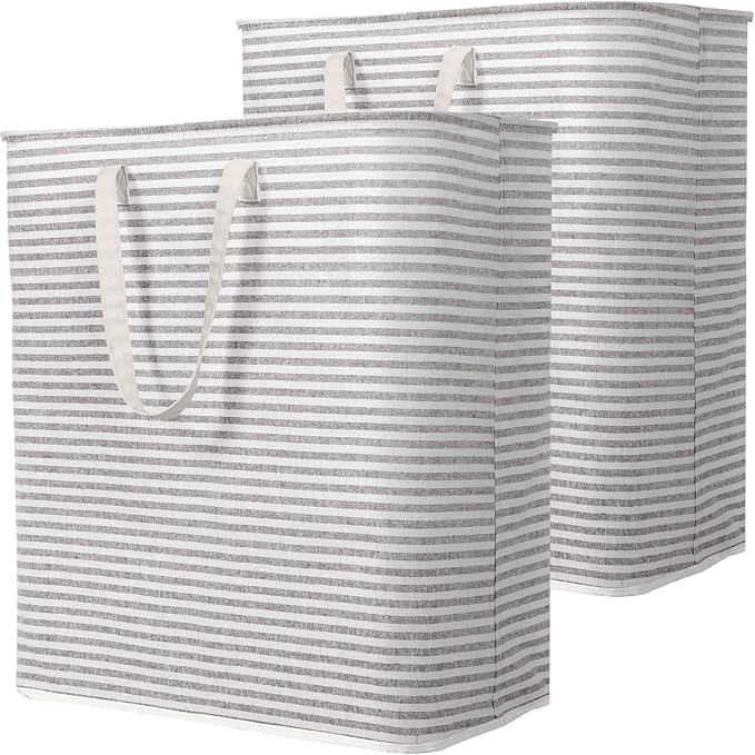 Lifewit 2 Pack Laundry Basket 100L Each, Collapsible Clothes Hamper with Reinforced Handles, Freestanding Waterproof Design f