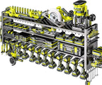 49.8" W Large Power Tool Organizer Wall Mount, Heavy Duty Tool Organizer with 14 cordless Drill Holder, 4 Layers Garage Organ