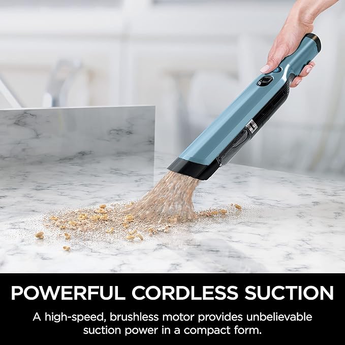 Shark WV201BLBRN WANDVAC Cordless Hand Vac, Lightweight and Portable at 1.4 lbs. with Powerful Suction, Charging Dock, One-To