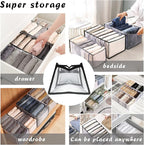 ULENDIS 9 Pack Wardrobe Clothes Organizer for Drawers, Foldable Clothes Drawer Mesh Separation Box, Drawer Dividers for Cloth