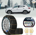 Auto Tightening Snow Chains Tire Chains, 1-Minute Quick Install, Twist-Link, Wear-Resistant, Universal for Car/SUV/Pickup Tru