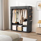 Wardrobe Closet, Portable Closets for Hanging Clothes 19mm Steel Tube Portable Wardrobe Closet for Bedroom, Clothes Rack with