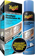Meguiar's Two Step Headlight Restoration Kit, Bundled with 4 Oz Keep Clear Head Light Coating Spray