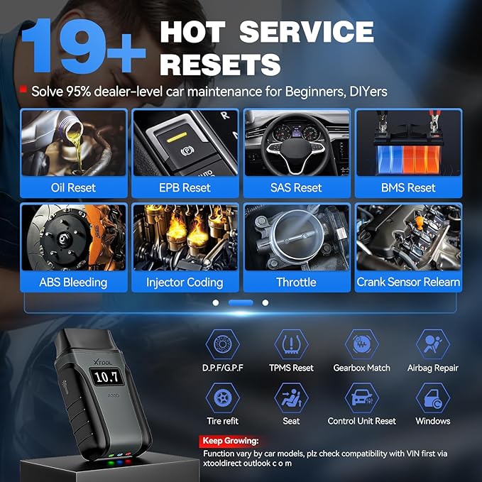 XTOOL Anyscan A30D OBD2 Scanner Diagnostic Tool - Bidirectional Scan Tool Wireless - Lifetime Updates & 19 Resets Crank Sensor