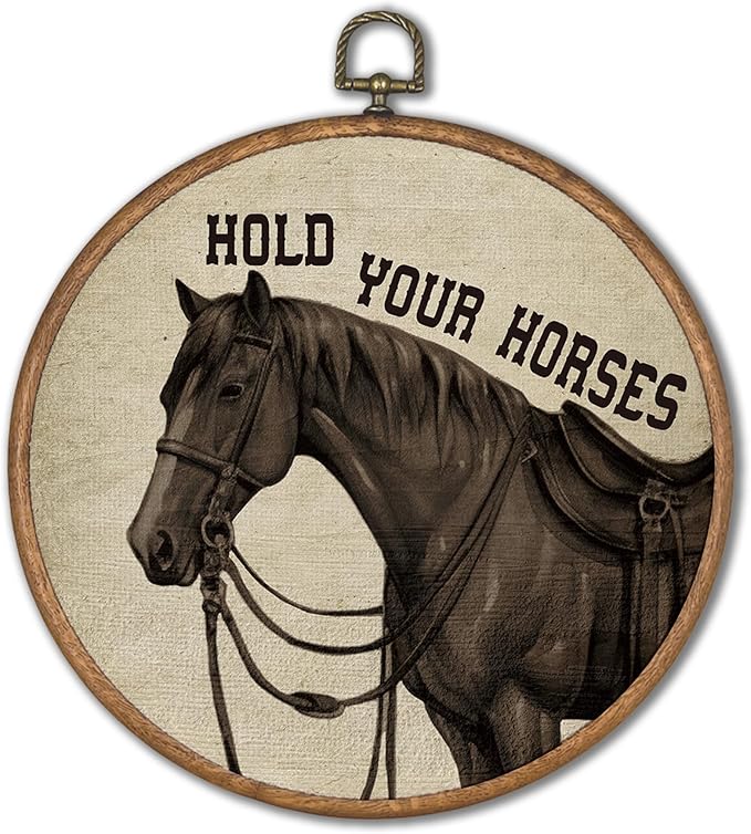 KSDUT Vintage Horse Wall Art Decor - Preppy Trendy Western Wall Art Canvas Frame Hanging Prints, Retro Inspirational Hold You