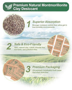 20 Gram (50 Pack) Kraft Clay Desiccants Packs, Premium Food Grade Desiccant - Rechargeable Moisture Absorbers for Food