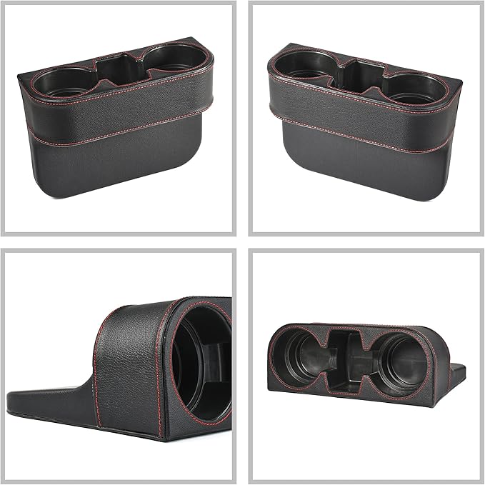 Black Multifunctional Car Cup Holder Car Seat Organizer Gap Filler Bottle Phone Storage Organizer