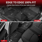LASFIT Floor Mats for Honda Civic Sedan 2016-2021 & Hatchback 2017-2021 & Coupe 2016-2020, All Weather TPE Custom Fit Floor Liner, 1st & 2nd Row, Black